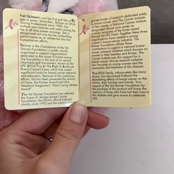 Gund LPGA Pros Life Plush Pink Bear Golf Club Head Cover Grey Knit Sock NEW - Picture 7 of 9